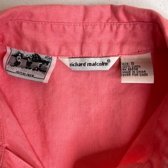 Richard Malcolm Irish Linen Sleeveless Button Front Pink Salmon Top Women Small - Picture 6 of 11